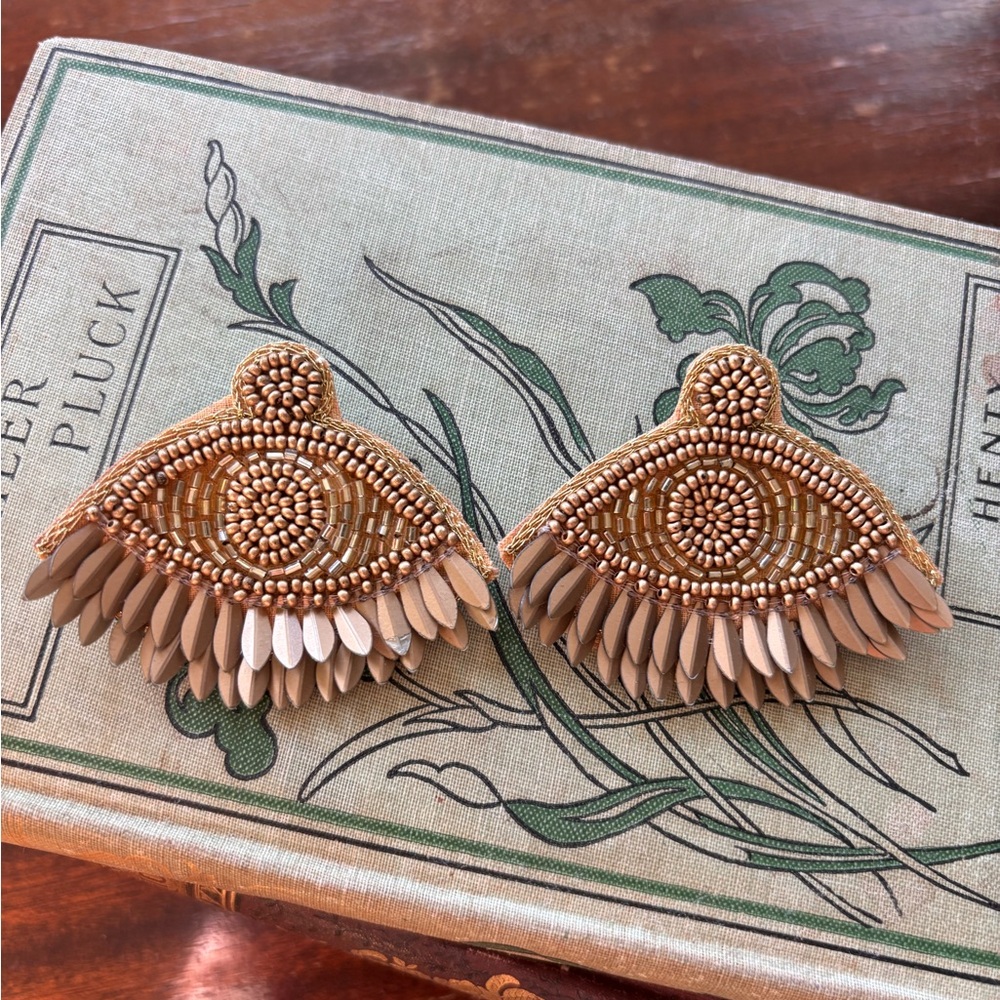 Elegant Gold Beaded Earrings